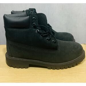 Timberland 6" Premium Waterproof Boots Black Nubuck Size 5 M/M Juniors 012907
